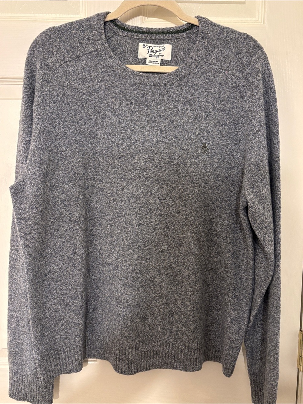 Original Penguin Men's Lambswool Crewneck Sweater in Heather Gray